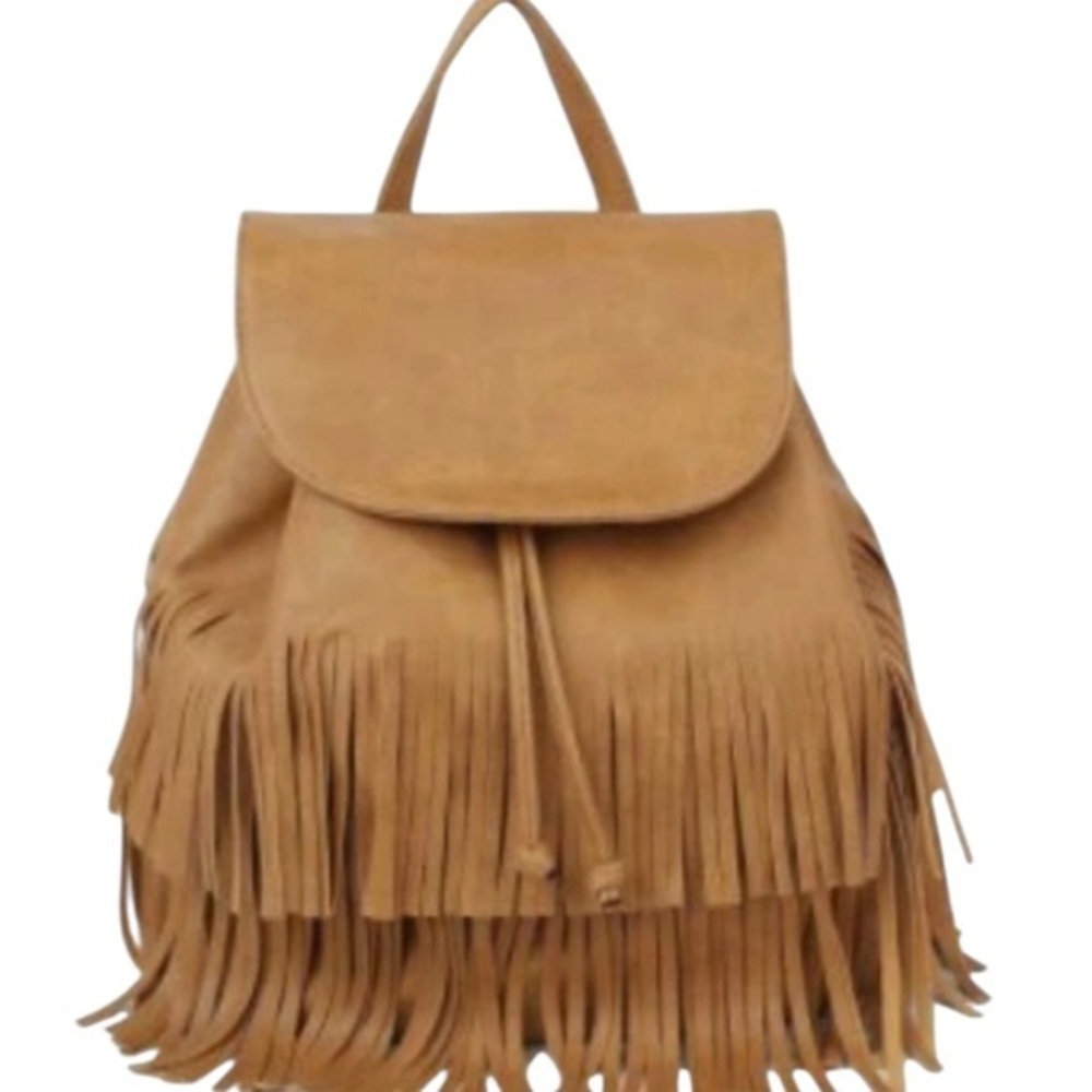 Metro Muse Tan Fringe Convertible Backpack